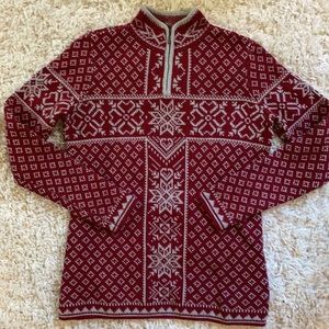 J McLaughlin Red Nordic Wool Sweater